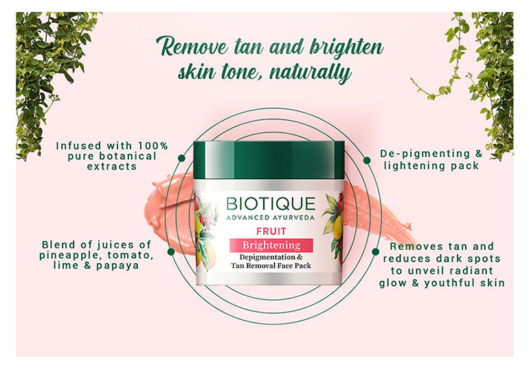 FRUIT Brightening Depigmentation & Tan Removal Face Pack - 100g A+ content