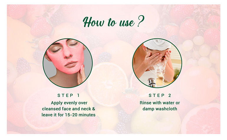 How to use FRUIT Brightening Depigmentation & Tan Removal Face Pack - 100g