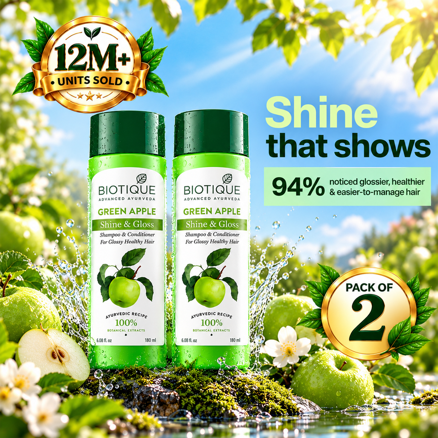 Green Apple Shine & Gloss Shampoo & Conditioner - 190ml (Pack of 2)