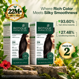 Biotique Herbcolor 3N Darkest Brown 50 gm +110 ml (Pack of 2)
