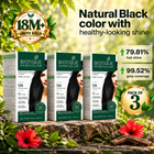 Pack of 3 Herbcolor 1N Natural Black 50 Gm +110 Ml