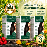 Pack of 3  Herbcolor 4N Brown 50 Gm +110 Ml