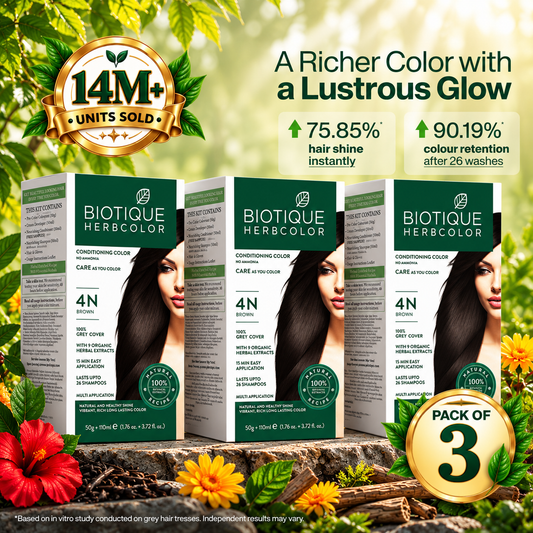 Pack of 3  herbcolor 4n brown 50 gm +110 ml