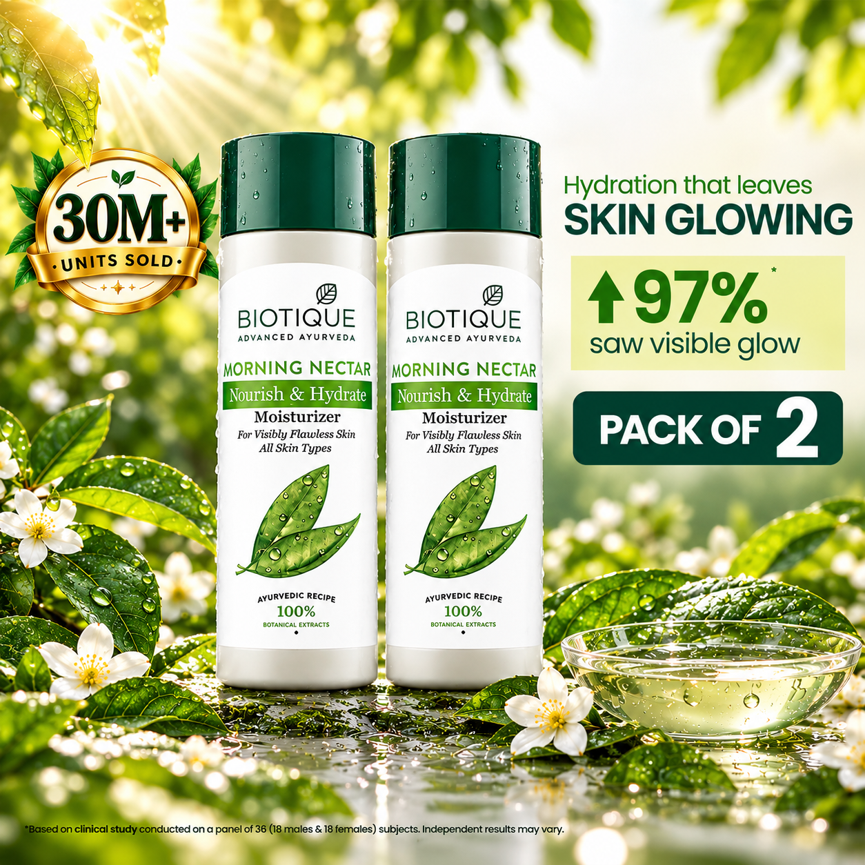 Morning nectar nourish & hydrate moisturizer 190ml (pack of 2)