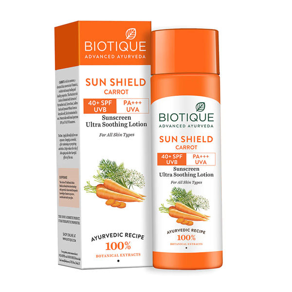 Sun shield carrot sunscreen 120ml spf 40+
