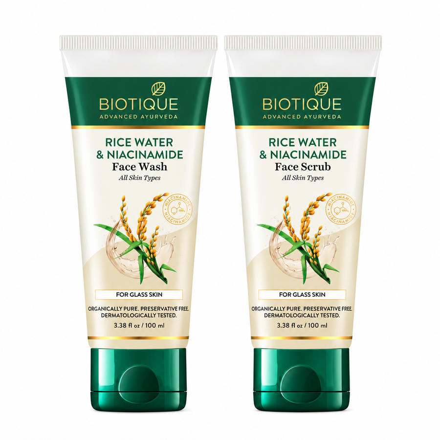 Rice Water & Niacinamide Face Wash + Face Scrub Combo (100ml + 100ml)