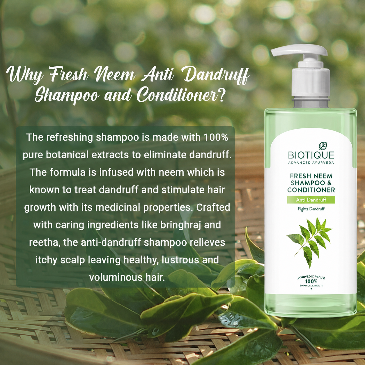 Fresh neem anti dandruff shampoo & conditioner 500ml