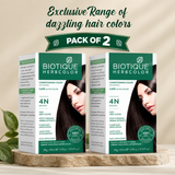 Pack of 2 Herbcolor 4N Brown 50 Gm +110 Ml