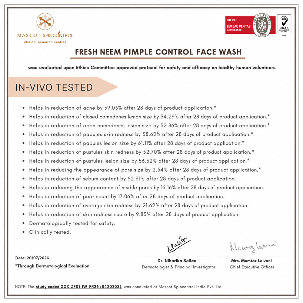 Fresh neem pimple control face wash 150ml