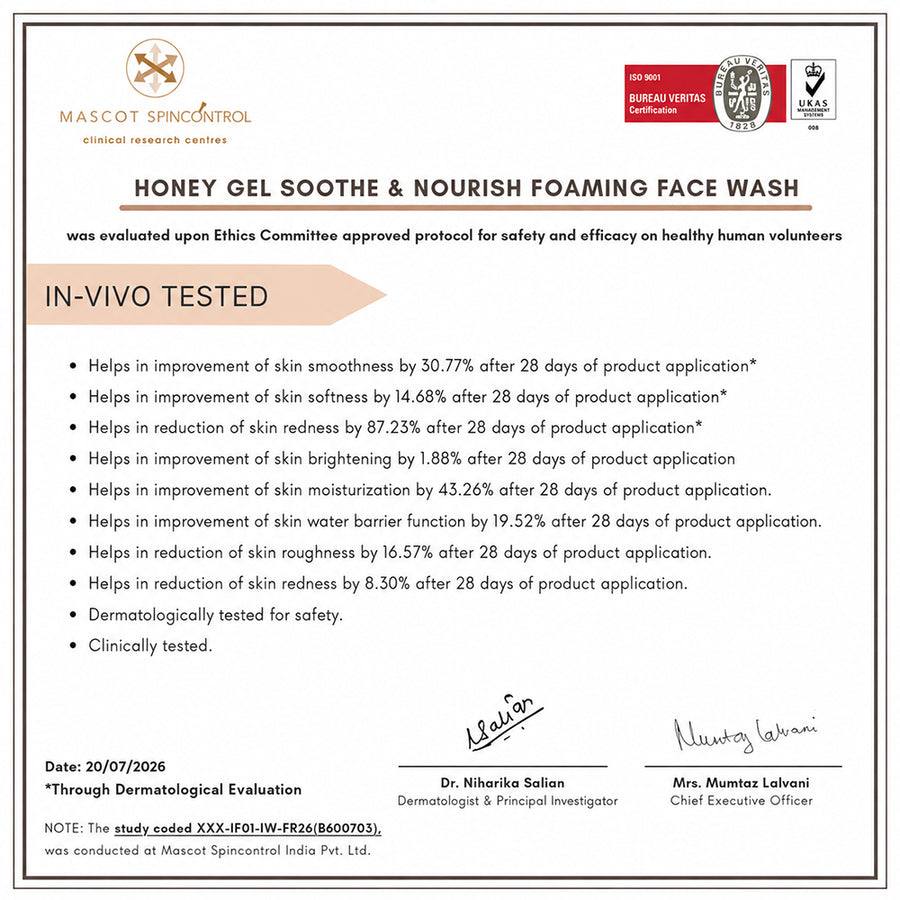 Honey Gel Soothe & Nourish Foaming Face Wash - 200ml
