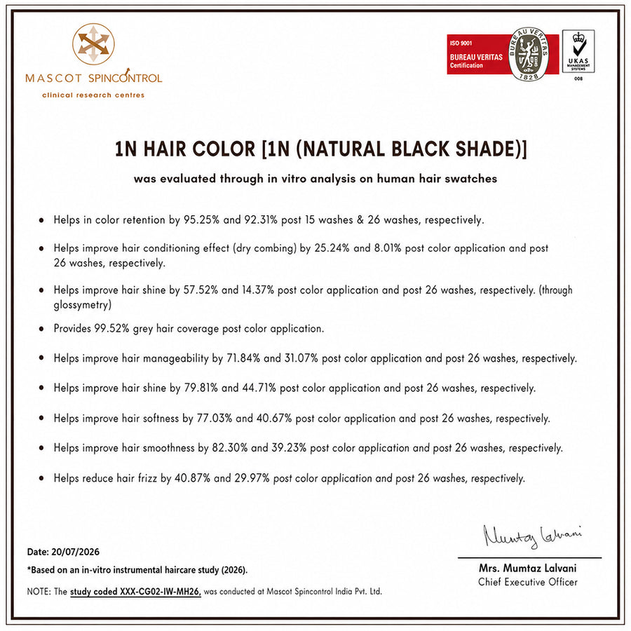 Pack of 3 Herbcolor 1N Natural Black 50 Gm +110 Ml