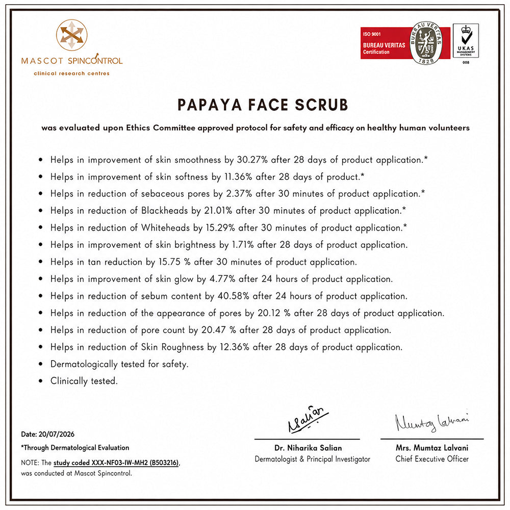Papaya tan removal brightening & revitalizing face scrub - 235g