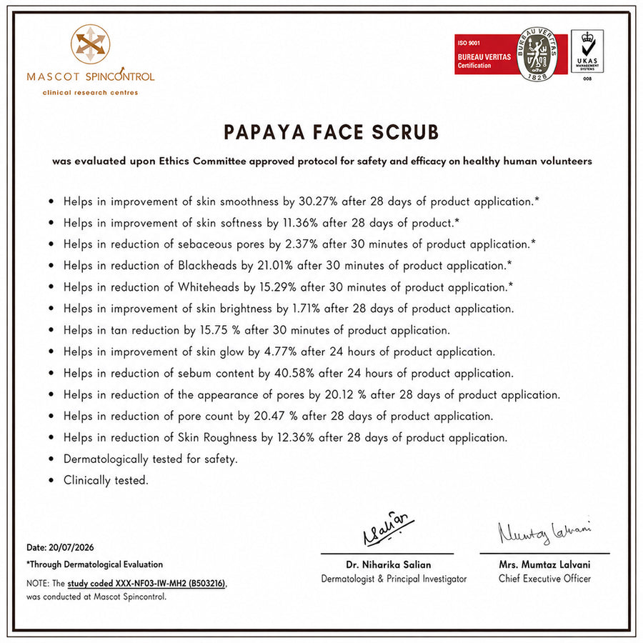 PAPAYA Tan Removal Brightening & Revitalizing Face Scrub 100gm (Pack of 2)