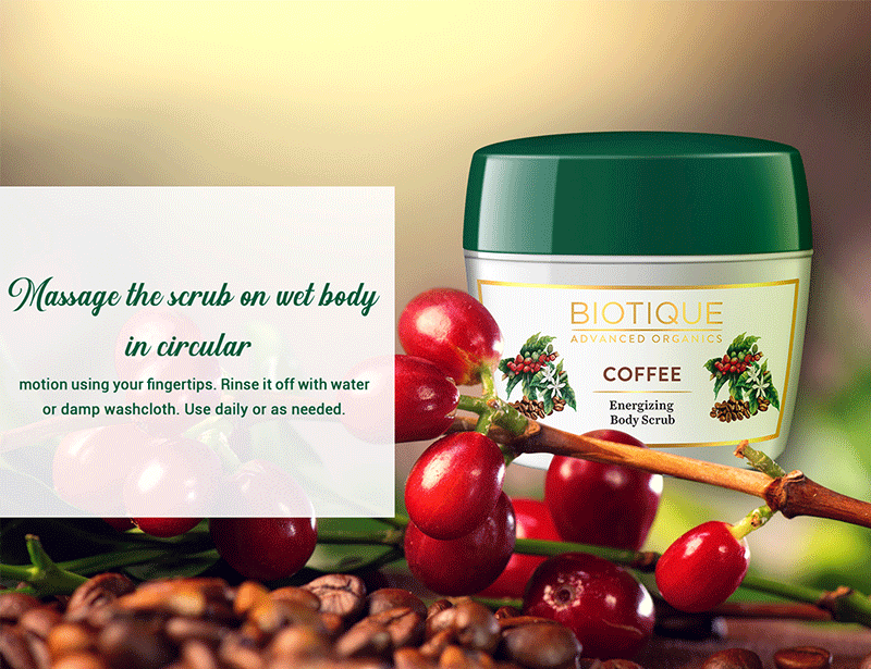 How to use Coffee Energizing body scrub 100gm