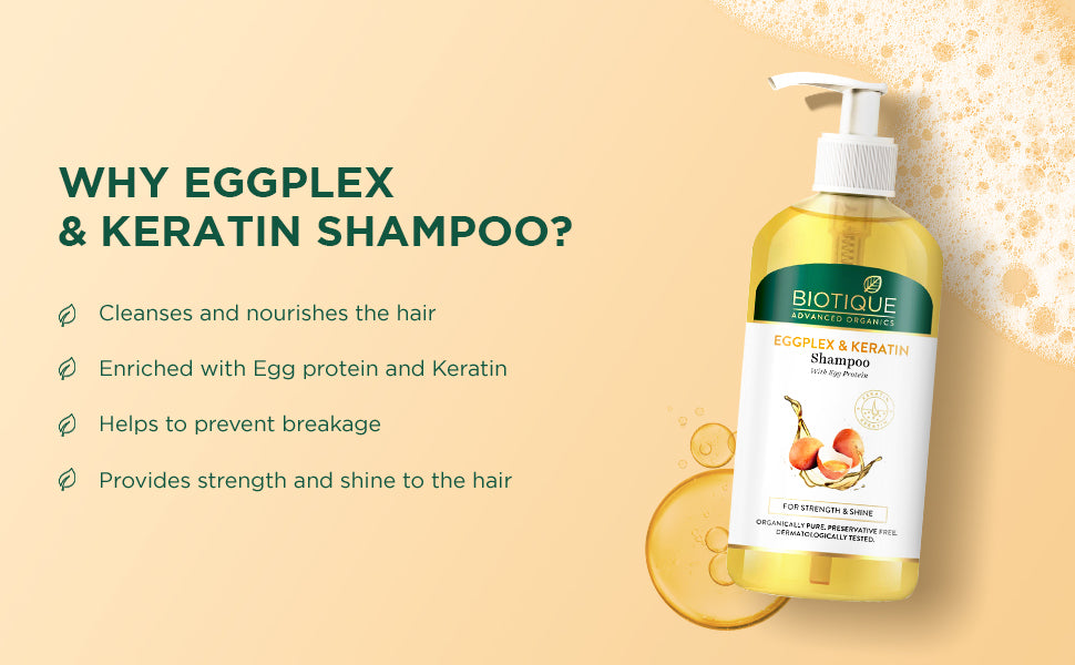 BIOTIQUE EGGPLEX & KERATIN Shampoo 300ml A+ content