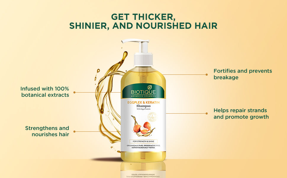 BIOTIQUE EGGPLEX & KERATIN Shampoo 300ml A+ content