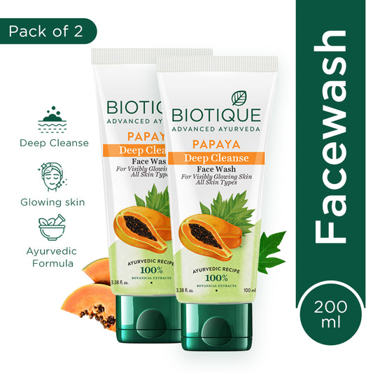 Papaya deep cleanse face wash -  pack of 2 (100ml)