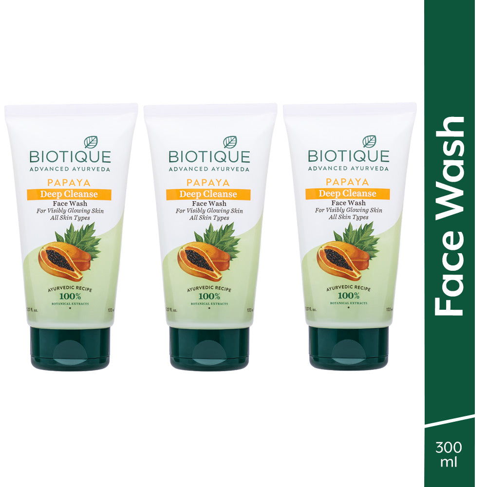 Papaya deep cleanse face wash -  pack of 3 (100ml)