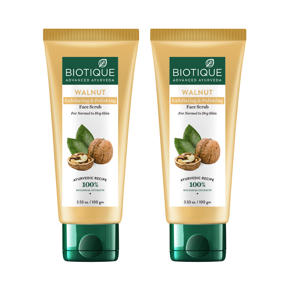 Pack of 2- Walnut exfoliating & polishing face scrub