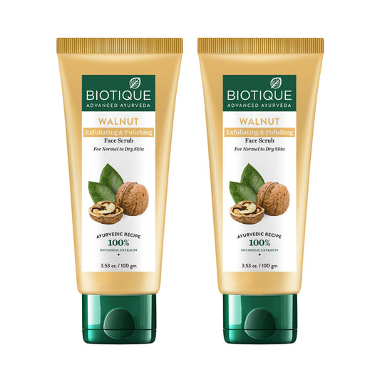 Walnut exfoliating & polishing face scrub - 100g (pack of 2)