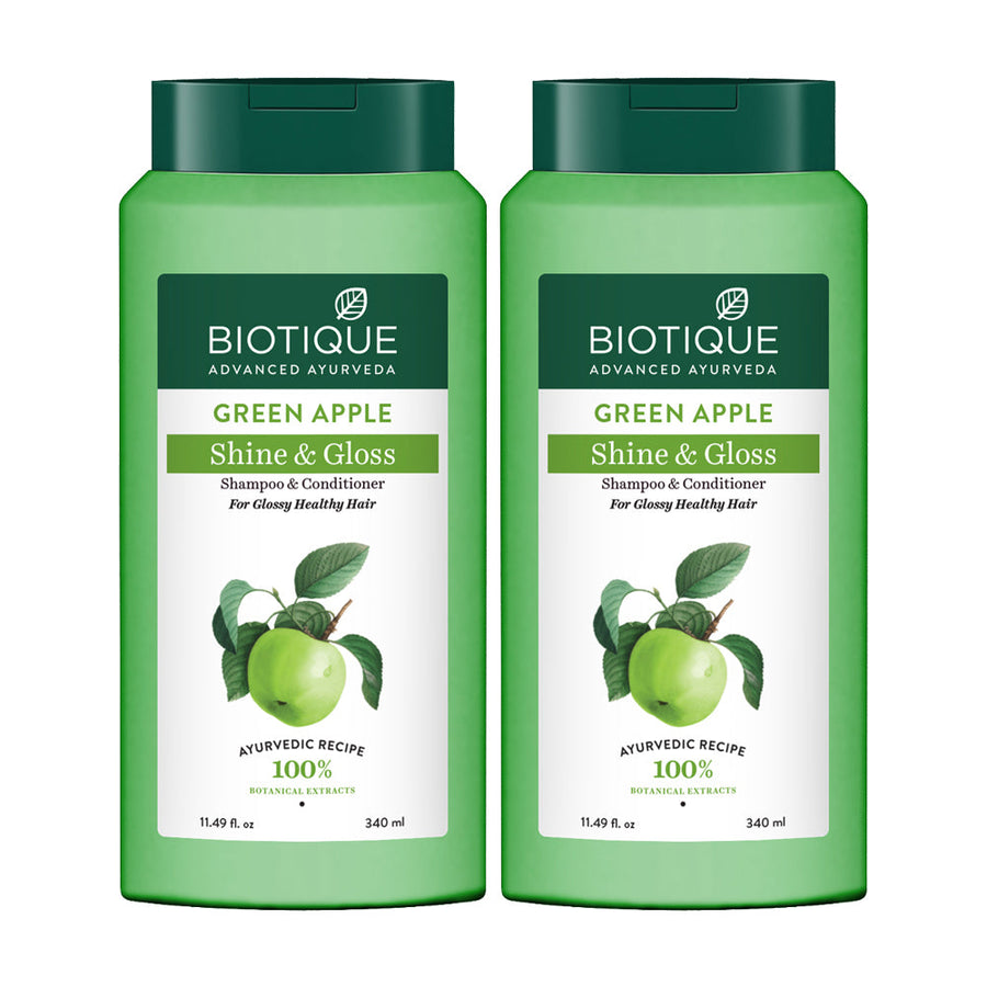 Green Apple Shine & Gloss Shampoo & Conditioner - 340ml (Pack of 2)