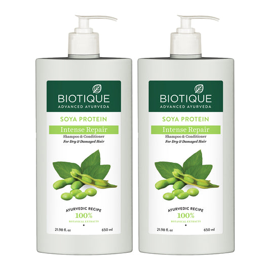 Biotique soya protein fresh nourishing shampoo 650ml (pack of 2)