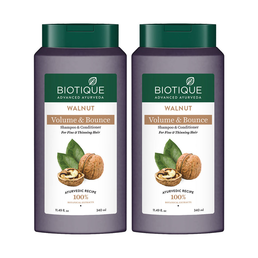 Walnut Volume & Bounce Shampoo and Conditioner - 340ml (Pack of 2)