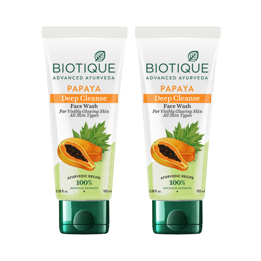 deep cleansing face wash with papaya for de tan