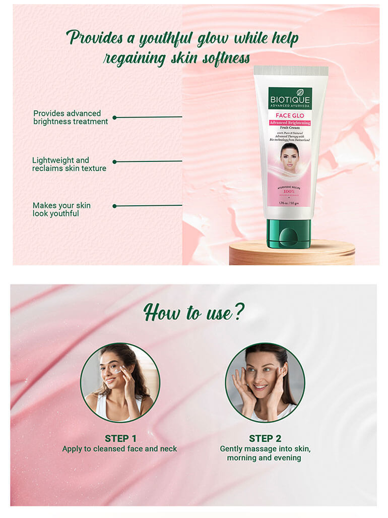 How to use FACE GLO Advanced Brightening Fruit Cream 50g