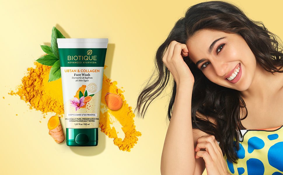 BIOTIQUE UBTAN & COLLAGEN Face Wash 150ml A+ content