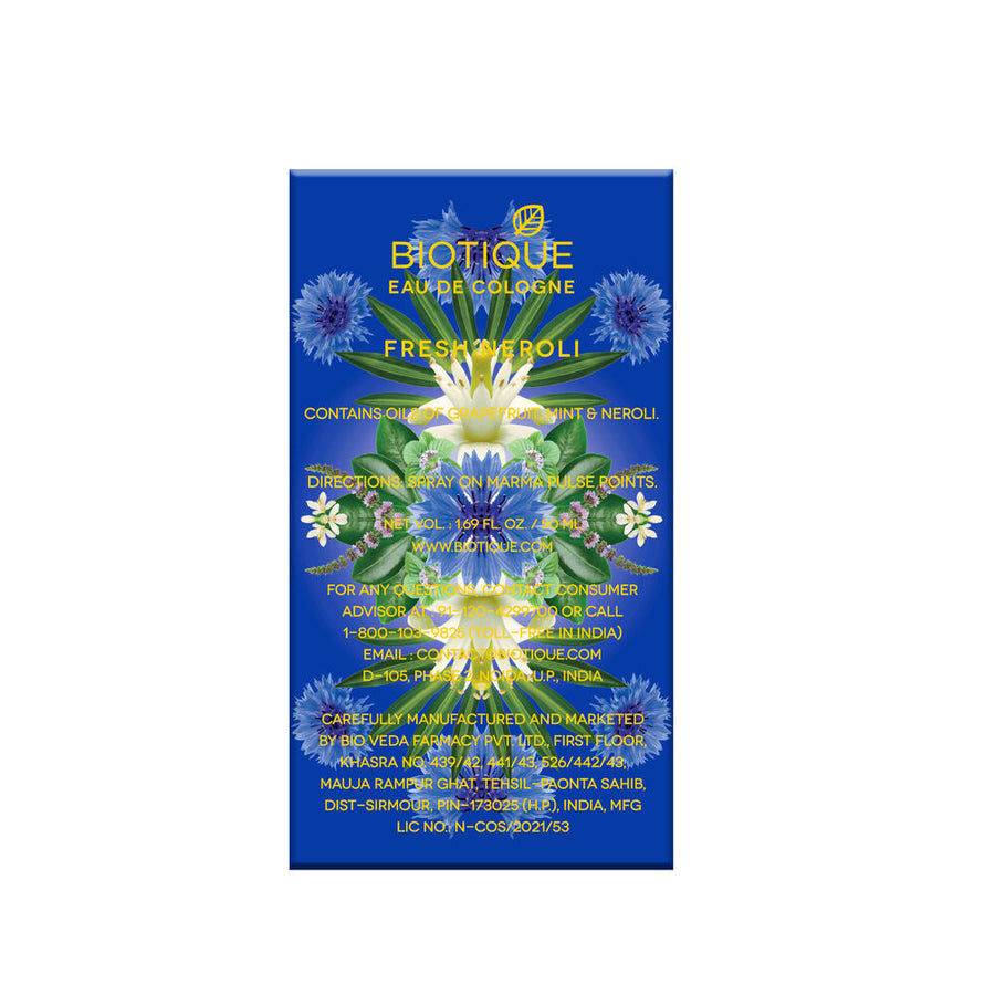 BIOTIQUE FRESH NEROLI Eau De Cologne 50ml (Pack of 2)