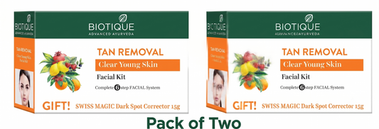 Tan removal clear young skin facial kit (5x10g + 15g) – pack of 2