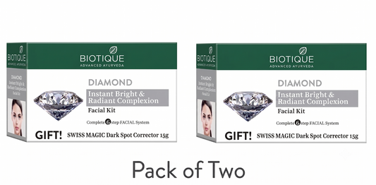 Diamond instant bright & radiant complexion facial kit (5 × 10g + 15g) – pack of 2