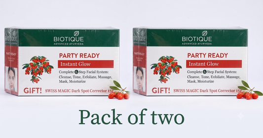 Party ready instant glow facial kit (5 × 10g + 15g) – pack of 2