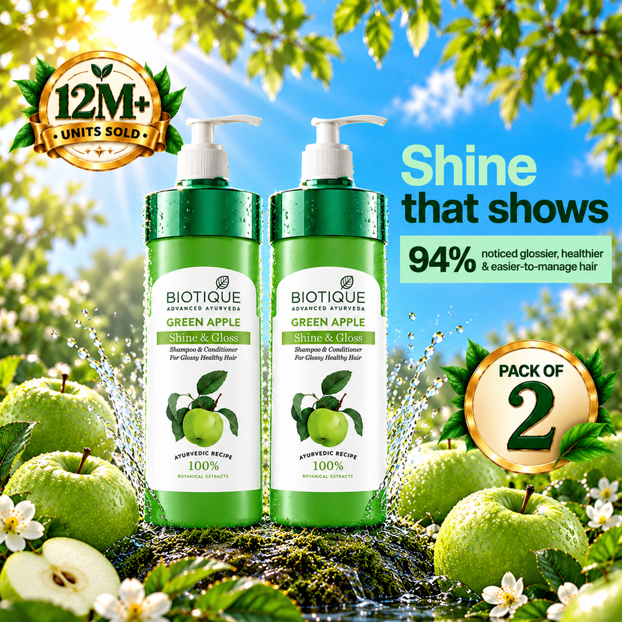 Green Apple Shine & Gloss Shampoo & Conditioner - 800ml (Pack of 2)