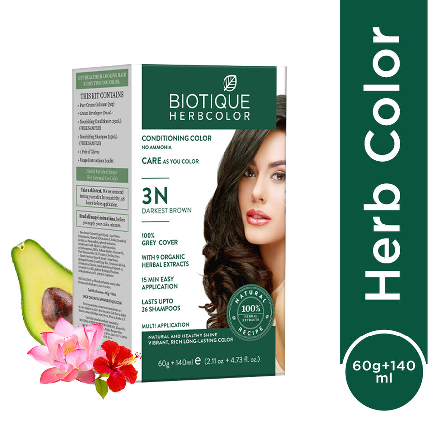 Biotique Herbcolor 1N Natural Black 50 gm +110 ml