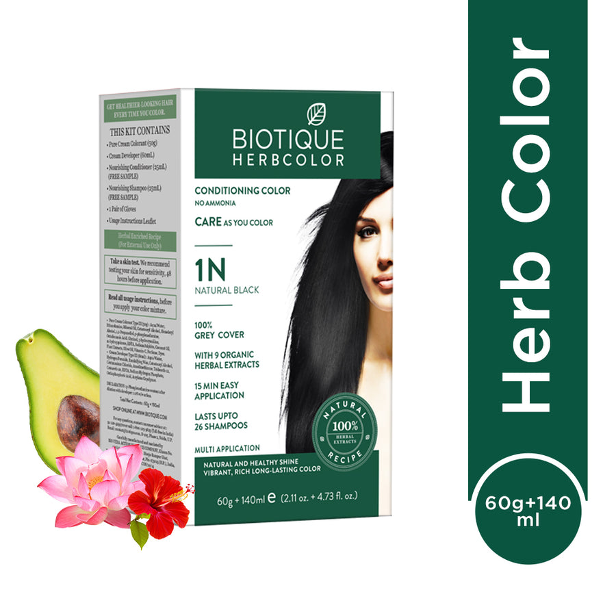 Herbcolor Natural Black- 1N, 60g+140ml