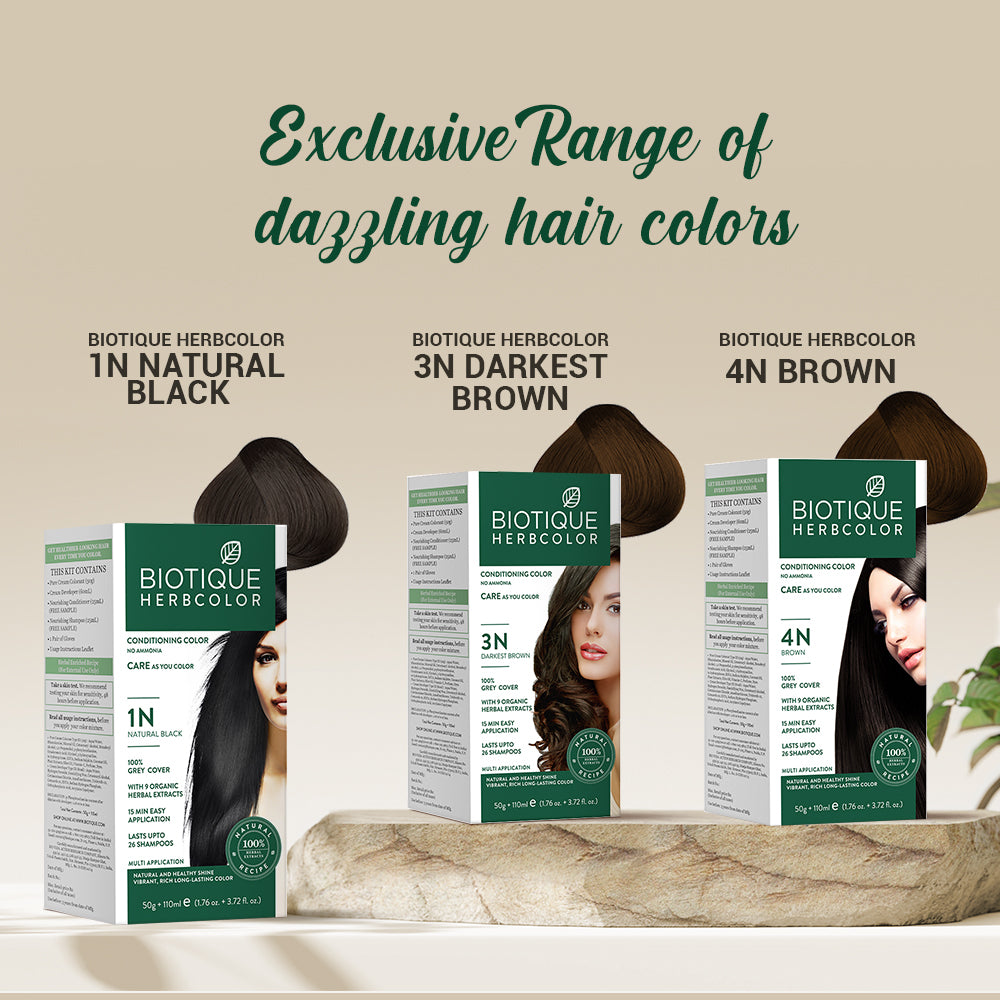 Pack of 2 Herbcolor 1N Natural Black 50 Gm +110 Ml