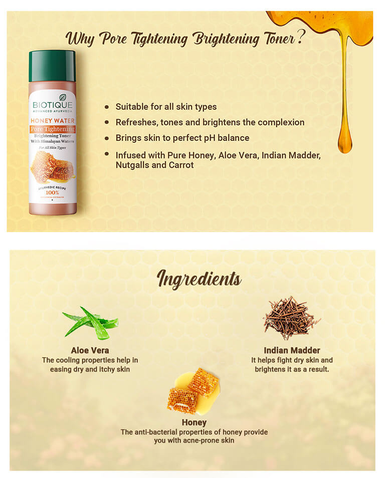 HONEY WATER Pore Tightening Brightening Toner 200ml A+ content