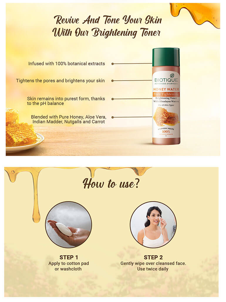HONEY WATER Pore Tightening Brightening Toner 200ml A+ content