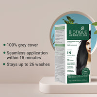 Biotique herbcolor 1n natural black - 50gm + 110ml (pack of 2)