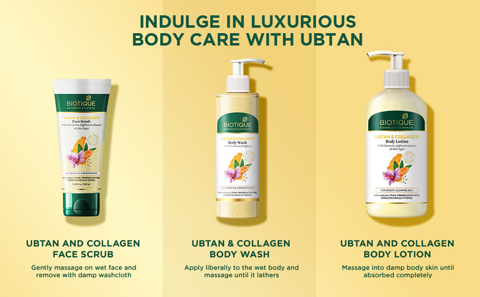 BIOTIQUE UBTAN & COLLAGEN Body Lotion - 400ml A+ content