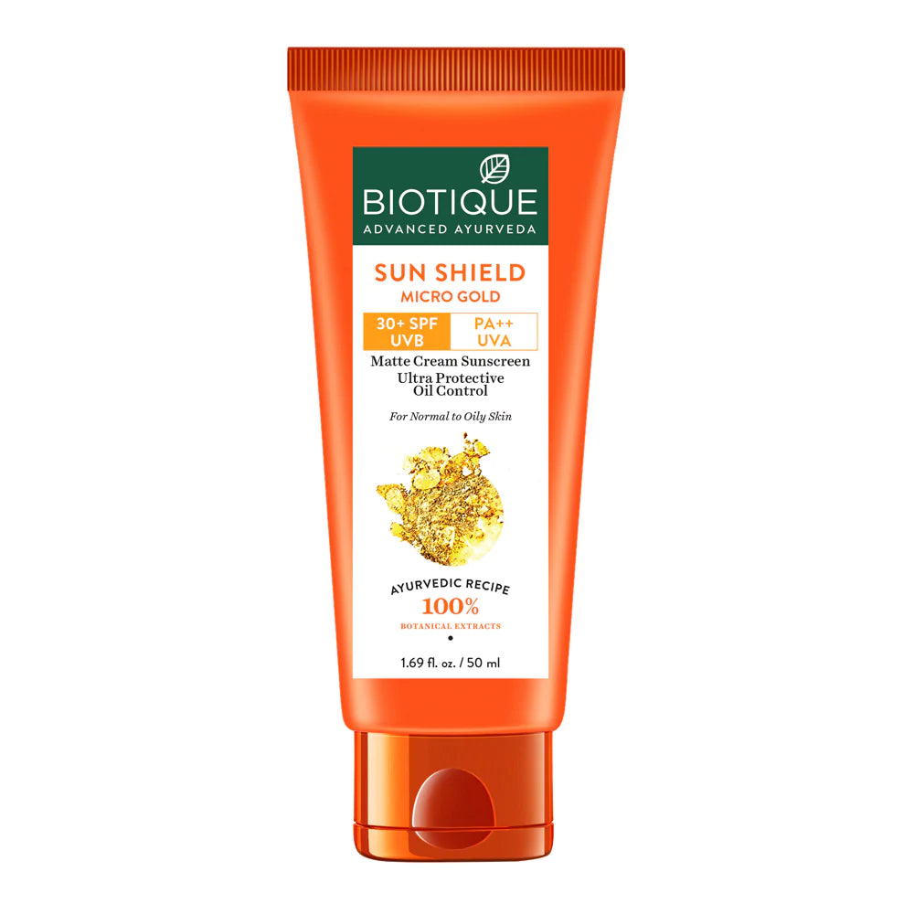 Biotique sun shield micro gold matte cream spf 30 uva/uvb 100ml