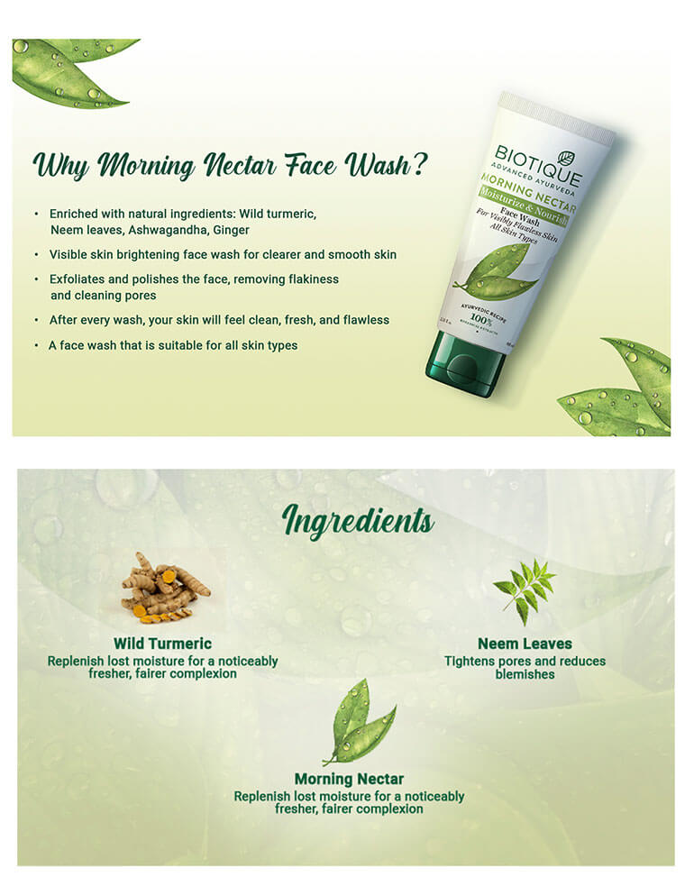MORNING NECTAR Moisturize & Nourish Face Wash - 150ml A+ content