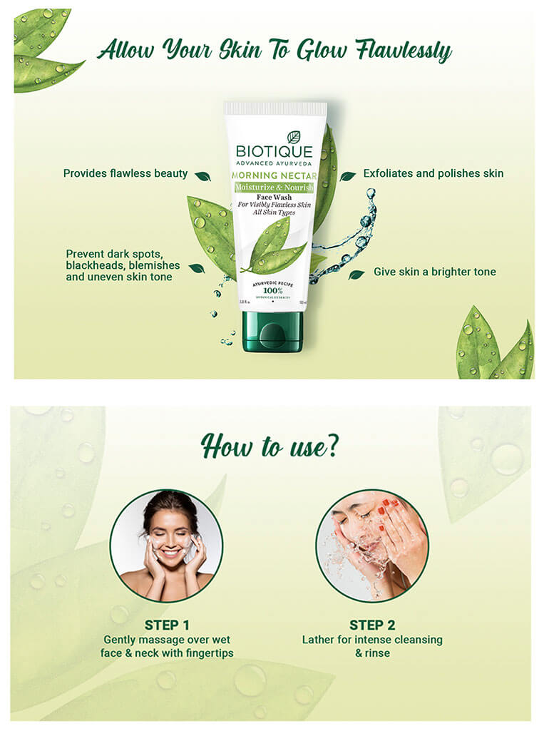 How to use MORNING NECTAR Moisturize & Nourish Face Wash - 150ml