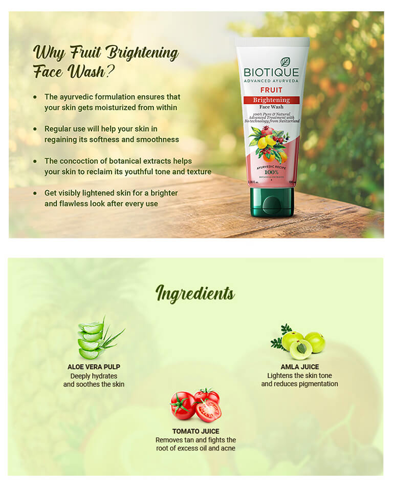 Fruit Brightening Face Wash - 150ml (Pack of 3) A+ content