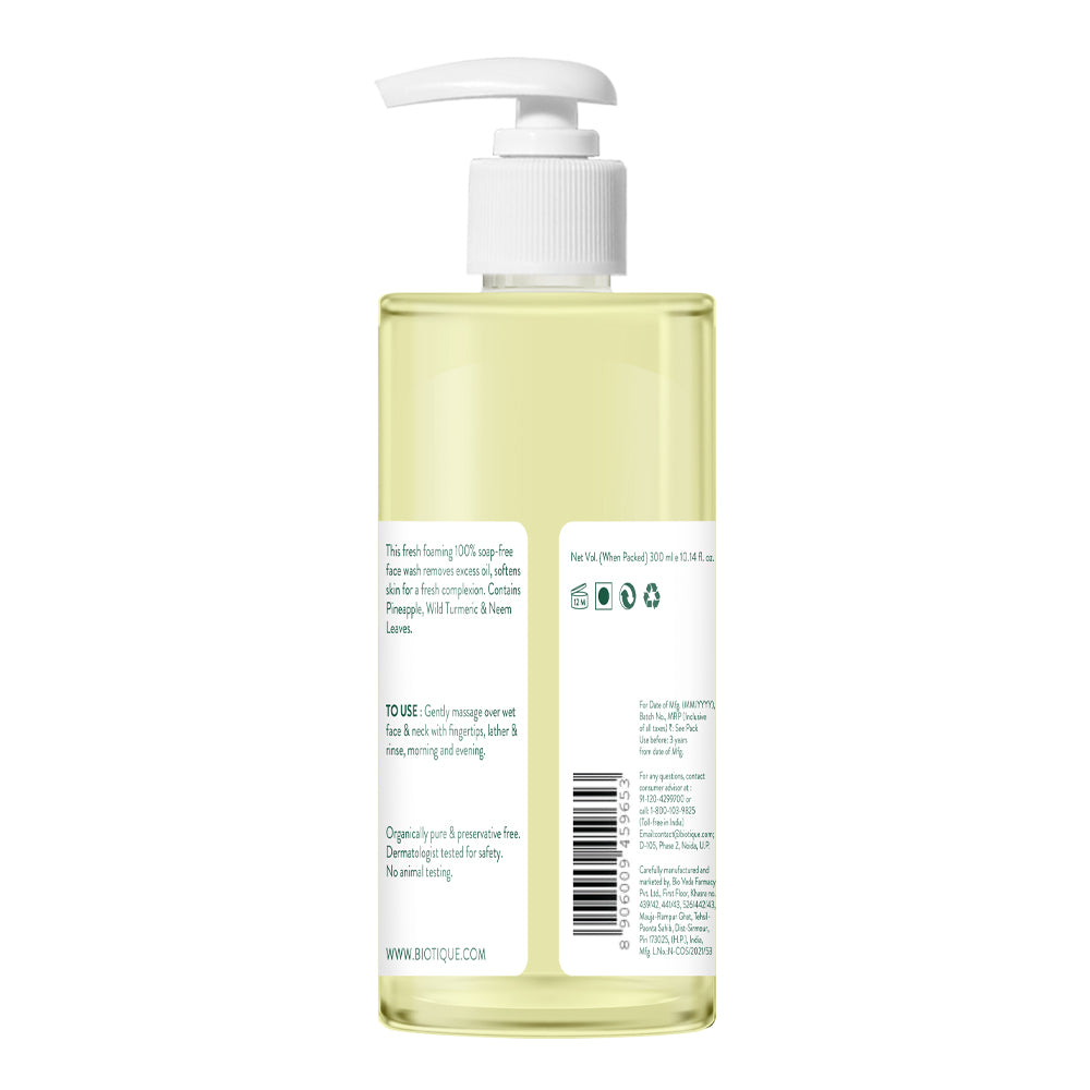 Pineapple oil control foaming face wash