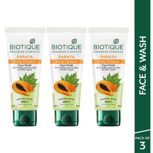 Papaya deep cleanse face wash -  pack of 3 (100ml)