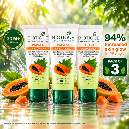 Papaya deep cleanse face wash -  pack of 3 (100ml)
