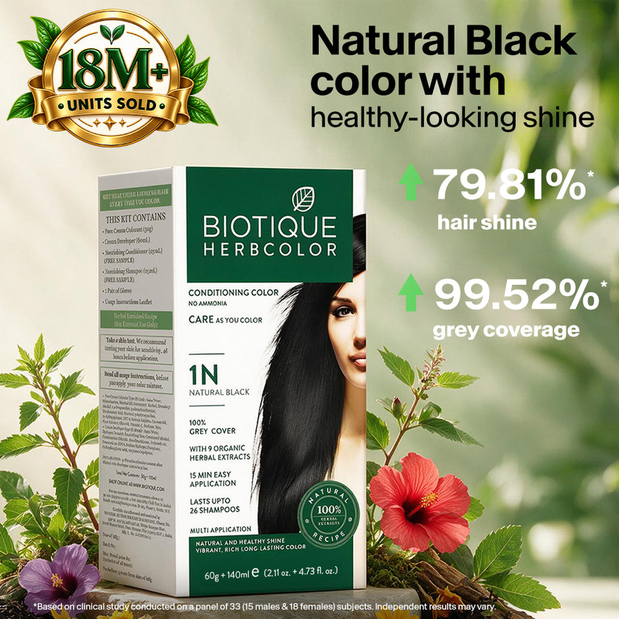 Herbcolor Natural Black- 1N, 60g+140ml